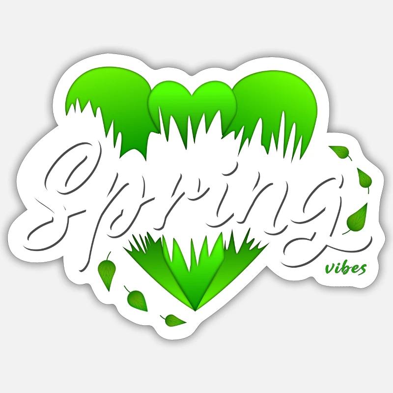 Spring Springtime Hearts - Sticker size S (10 x 10 cm) - white matte