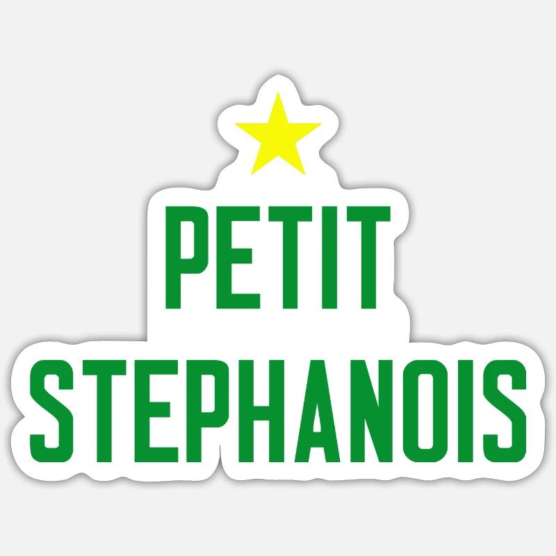 petit stephanois st etienne bébé enfant supporter - Sticker taille S (10 x 10 cm) - blanc mat