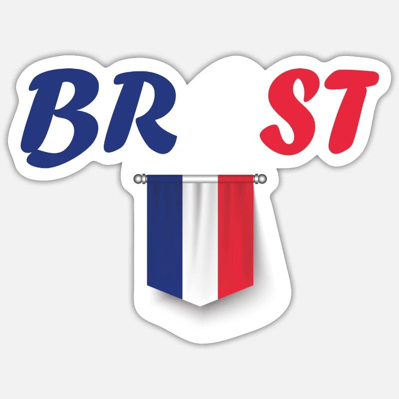 Brest - Sticker taille S (10 x 10 cm) - blanc mat