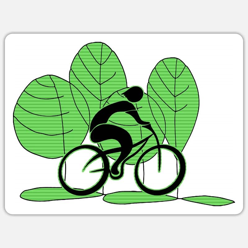 Radfahrer - Sticker Größe S (10 x 10 cm) - Mattweiß