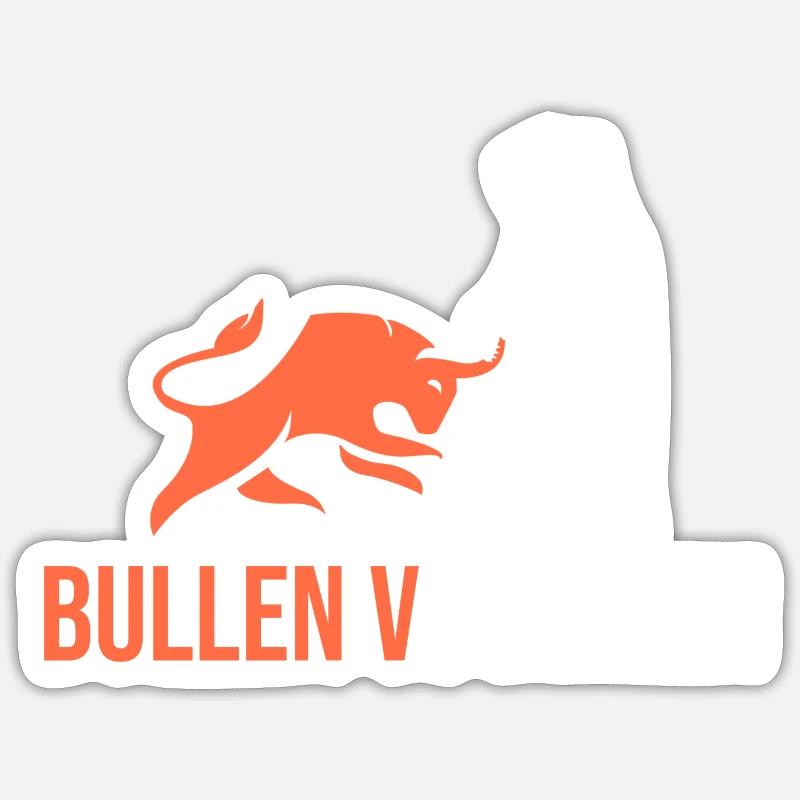 Bullen VS Bären - Sticker Größe S (10 x 10 cm) - Mattweiß