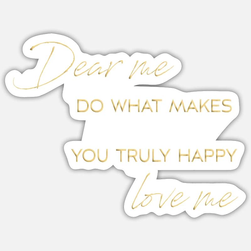 dear me - Sticker Größe S (10 x 10 cm) - Mattweiß