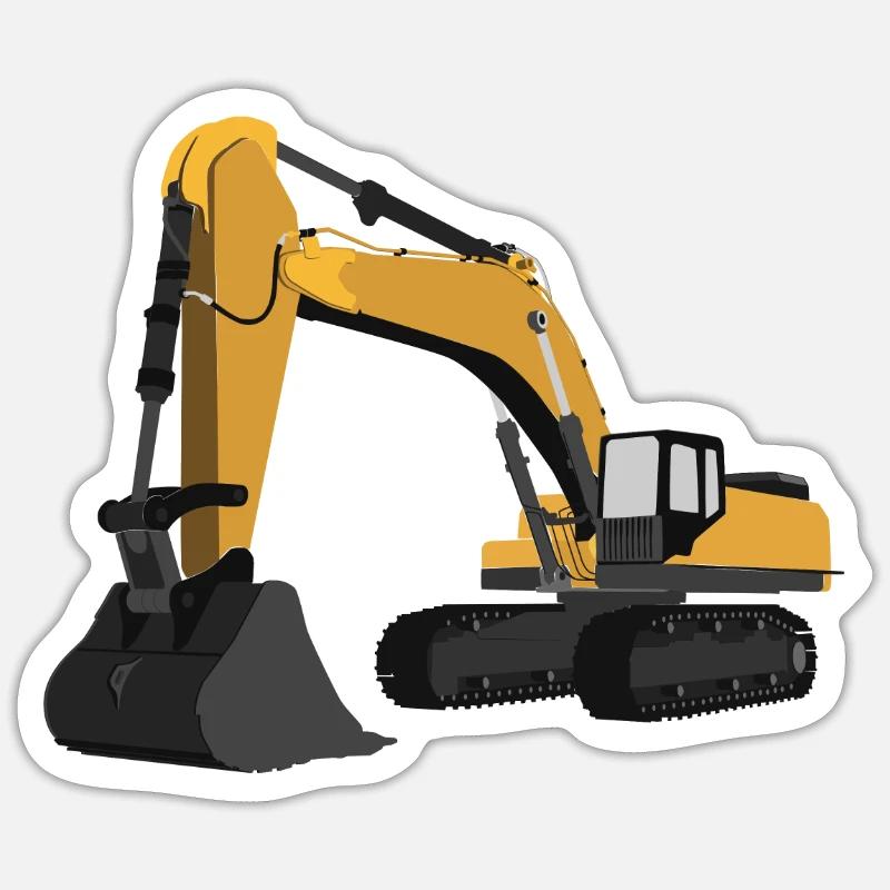 Bagger - Sticker Größe S (10 x 10 cm) - Mattweiß