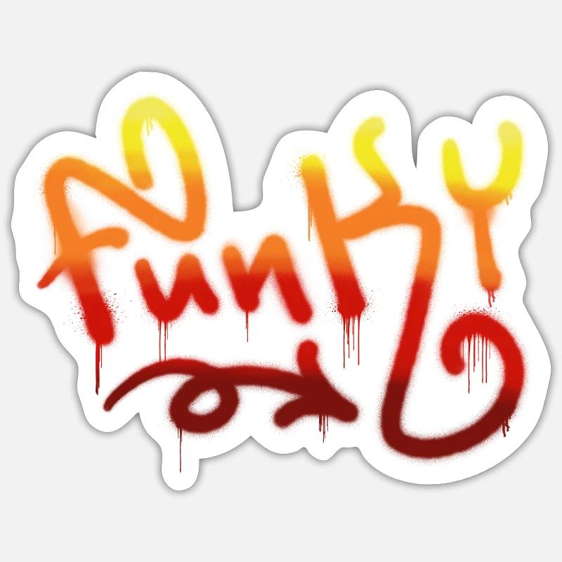 Funky - Sticker size S (10 x 10 cm) - white matte