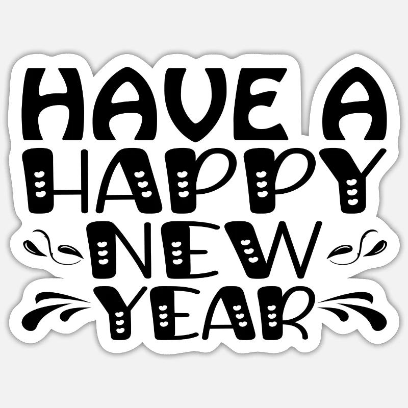 Bonne année - Sticker taille S (10 x 10 cm) - blanc mat