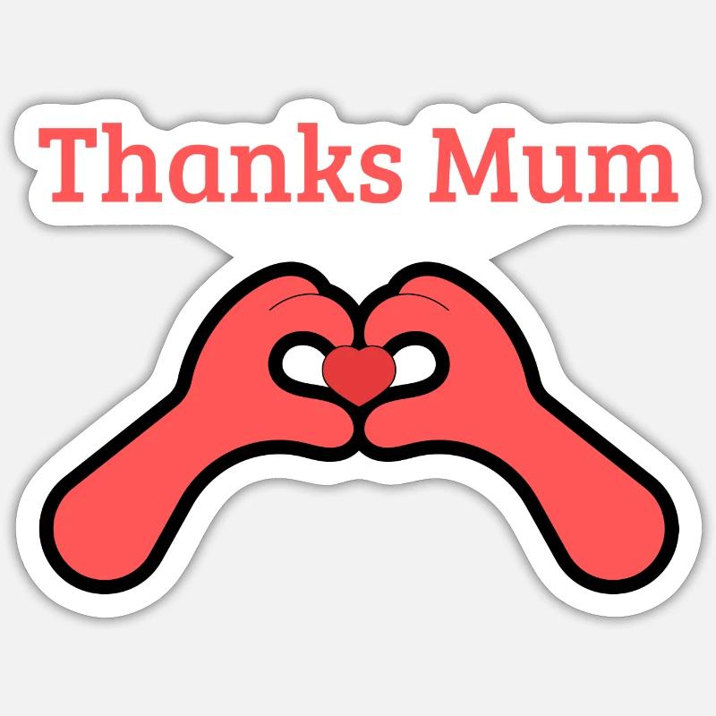 Merci maman - Sticker taille S (10 x 10 cm) - blanc mat