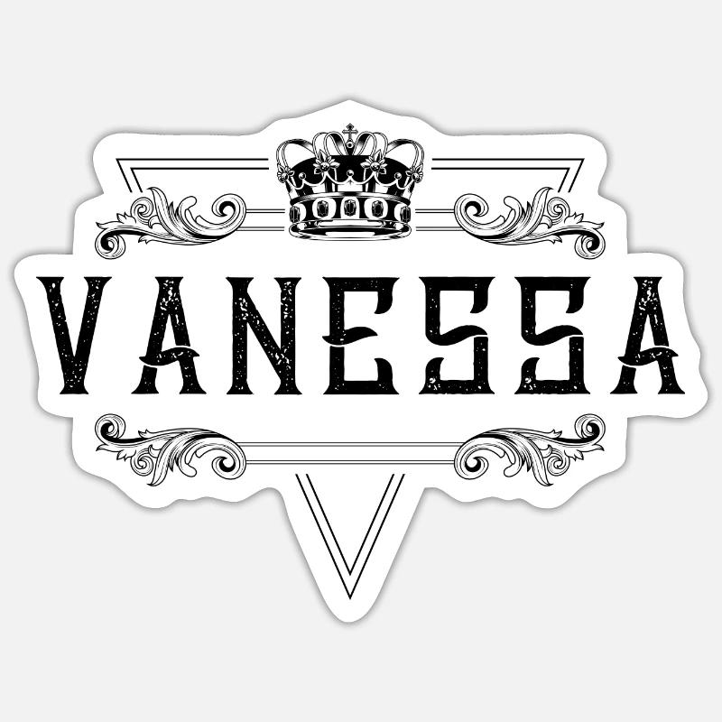 Nom Vanessa - Sticker taille S (10 x 10 cm) - blanc mat