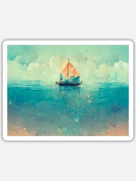 Das Liebesboot - Sticker Größe S (10 x 10 cm) - Mattweiß
