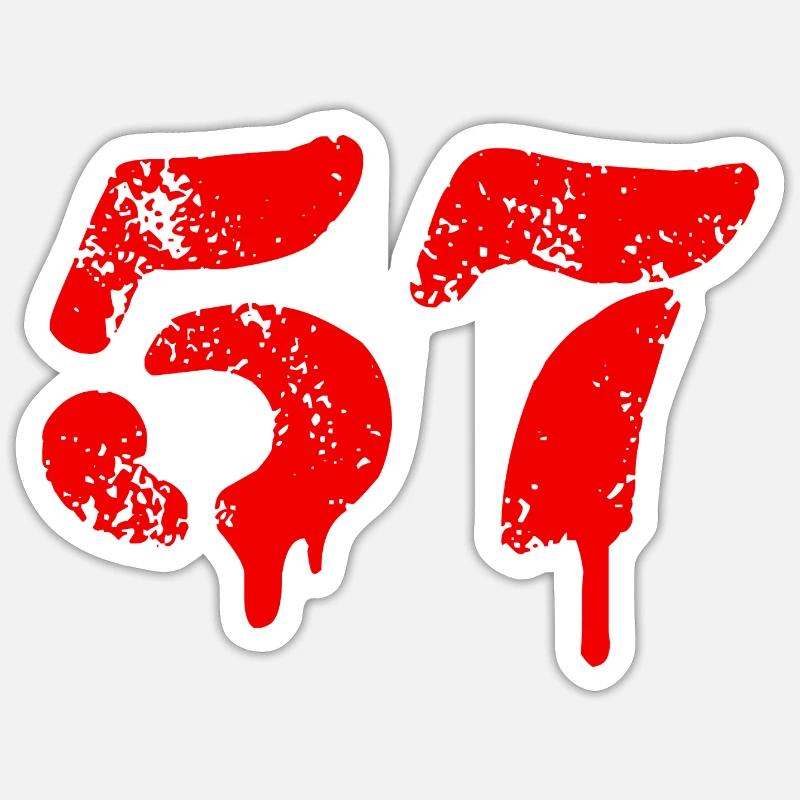 Symbole numérique 57 - Sticker taille S (10 x 10 cm) - blanc mat
