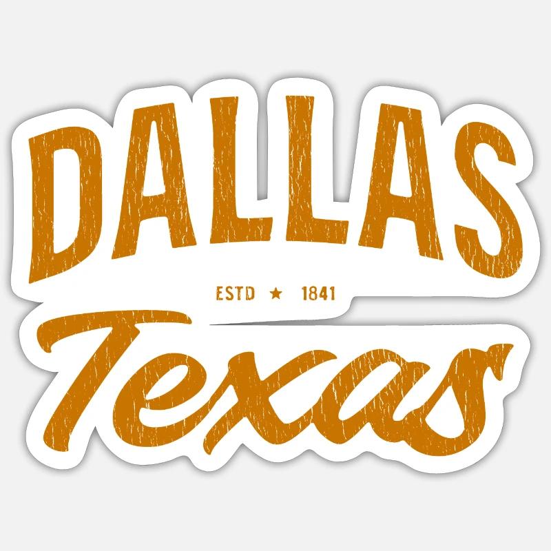 Dallas Texas Vintage Script 1841 Sticker Größe S (10 x 10 cm)
