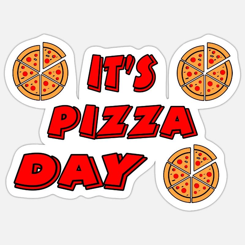 Pizza - Sticker taille S (10 x 10 cm) - blanc mat