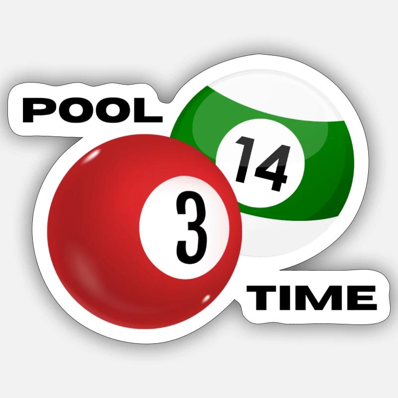 Pool Time ! - Sticker size S (10 x 10 cm) - white matte