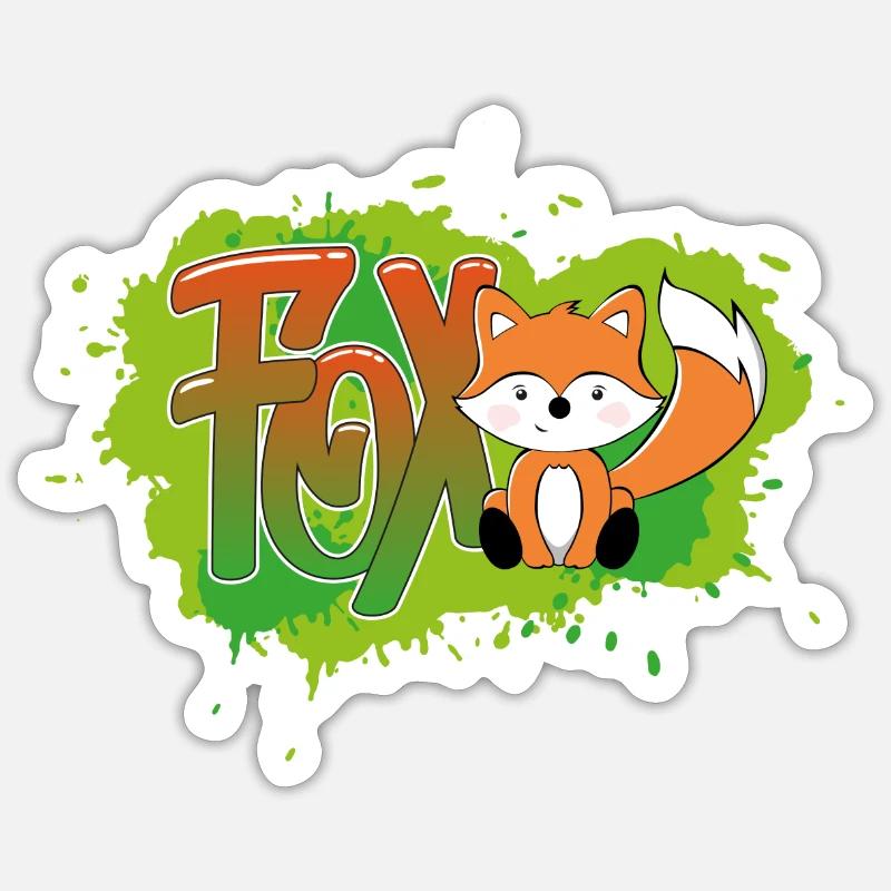 Grafitti Fox Sticker Größe S (10 x 10 cm)