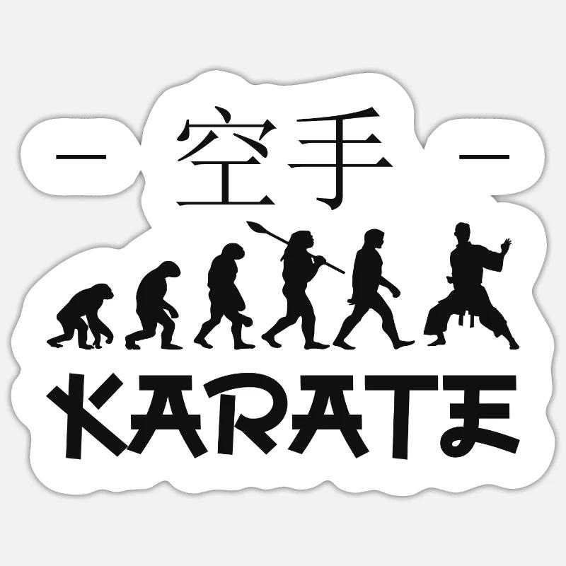 Karate-Evolution. Kampfsport. Geschenkidee.Japan Sticker Größe S (10 x 10 cm)