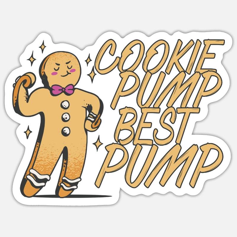 Pompe à biscuits au chocolat de Noël Sticker taille S (10 x 10 cm)