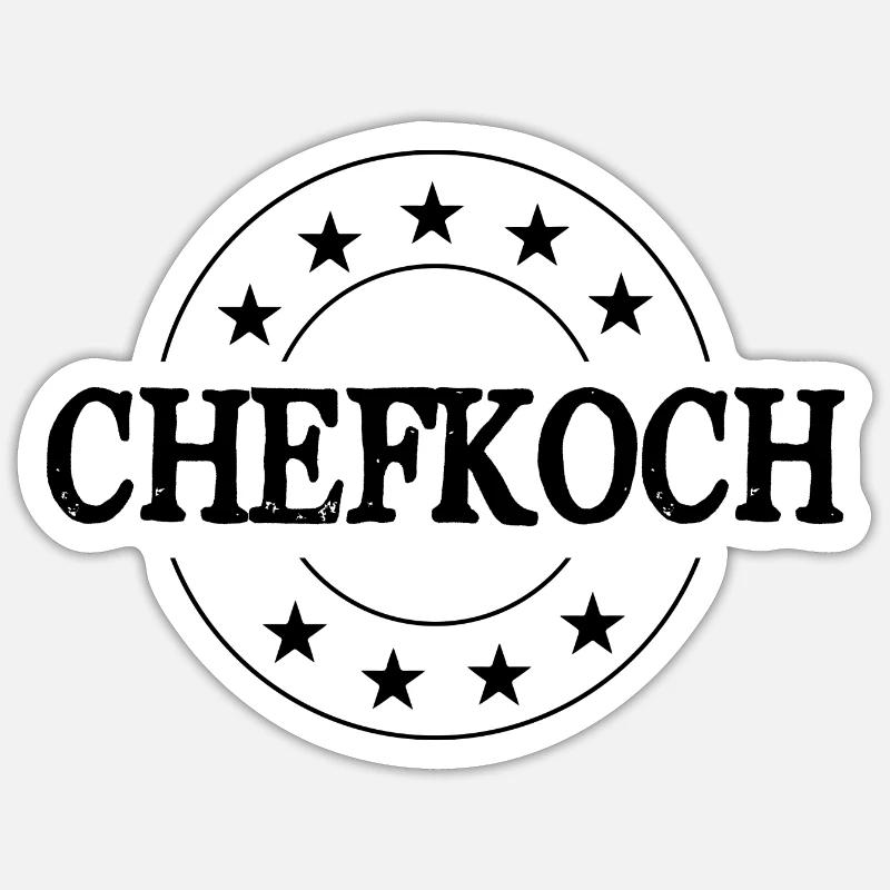 Chefkoch Kochen - Sticker Größe S (10 x 10 cm) - Mattweiß