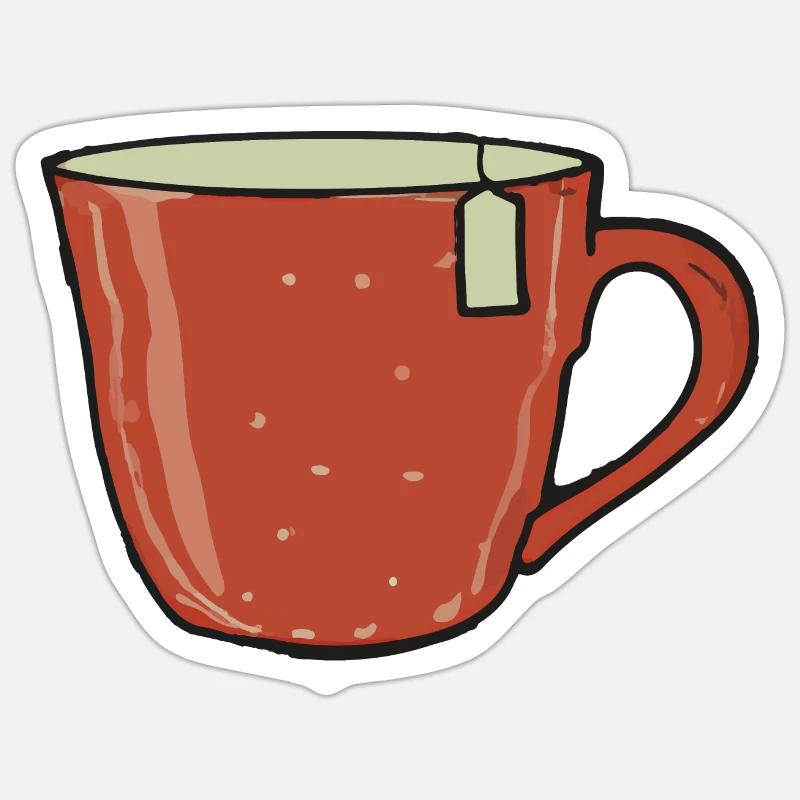 Tee Tasse Teetrinker Geschenkidee Sticker Größe S (10 x 10 cm)