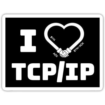 I love TCP/IP - Tribut an TCP IP & DARPA - Sticker - Sticker Größe S (10 x 10 cm) - Mattweiß - Vorne