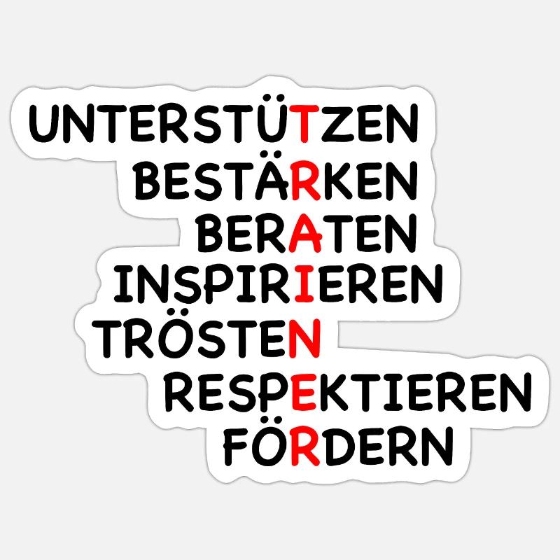 Trainer - Support und Förderung - Sticker Größe S (10 x 10 cm) - Mattweiß