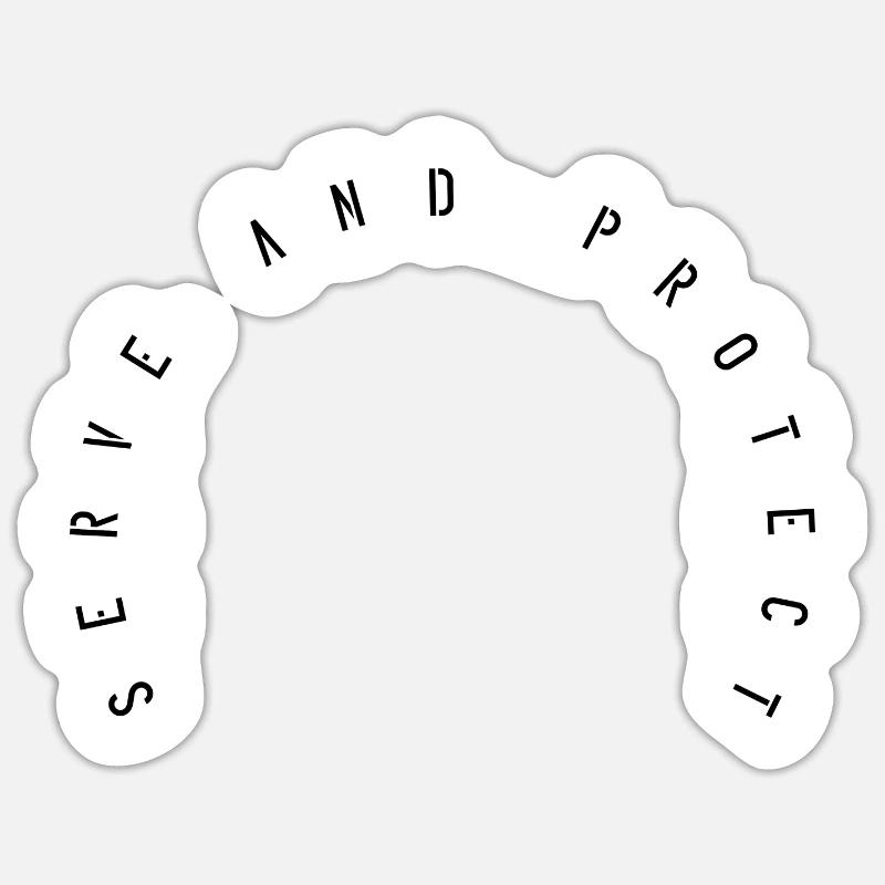Servir et protéger - Sticker taille S (10 x 10 cm) - blanc mat