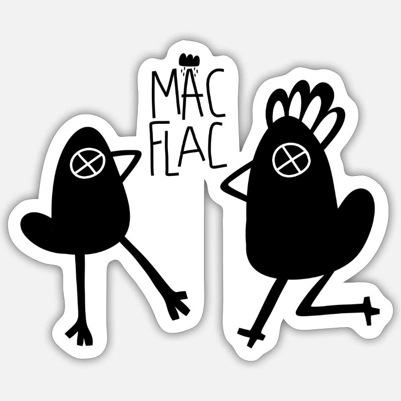 Mac flac - Sticker Größe S (10 x 10 cm) - Mattweiß