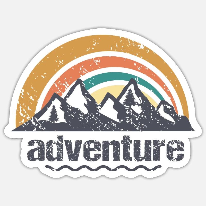 Aventure - Sticker taille S (10 x 10 cm) - blanc mat