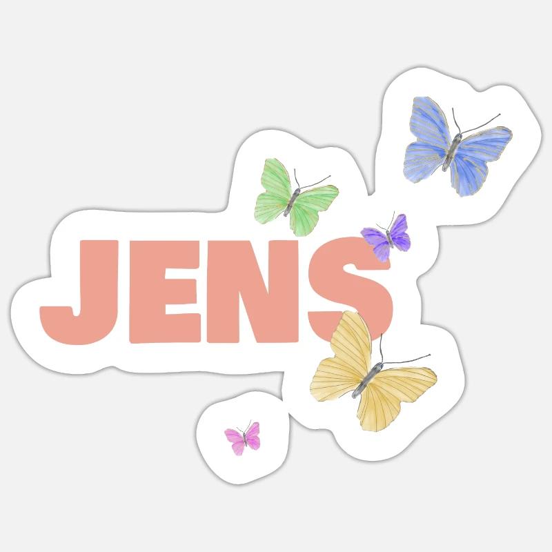 Jens - Sticker Größe S (10 x 10 cm) - Mattweiß