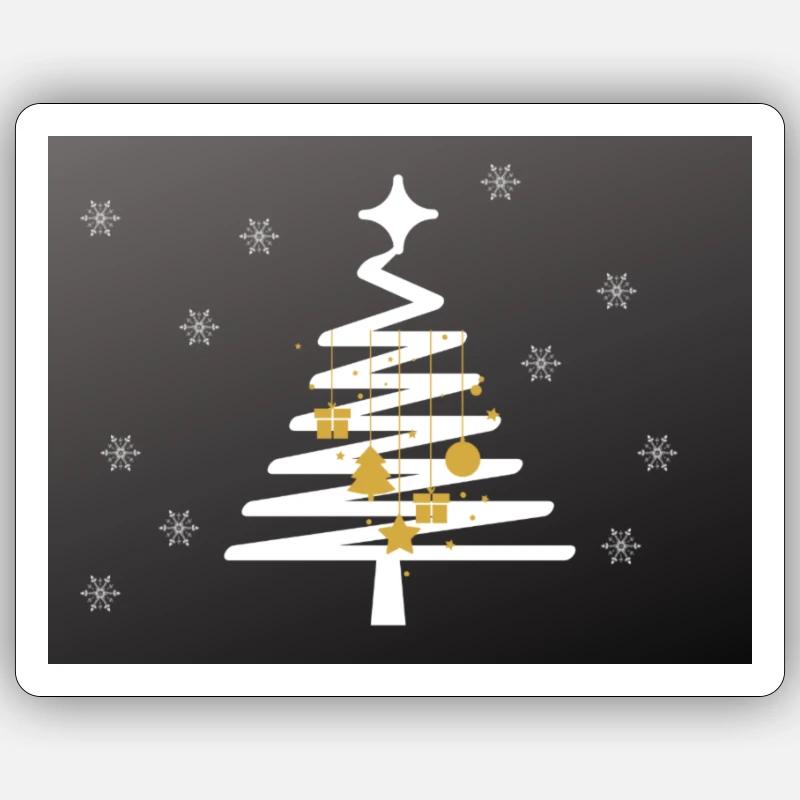Tannenbaum - Sticker Größe S (10 x 10 cm) - Mattweiß