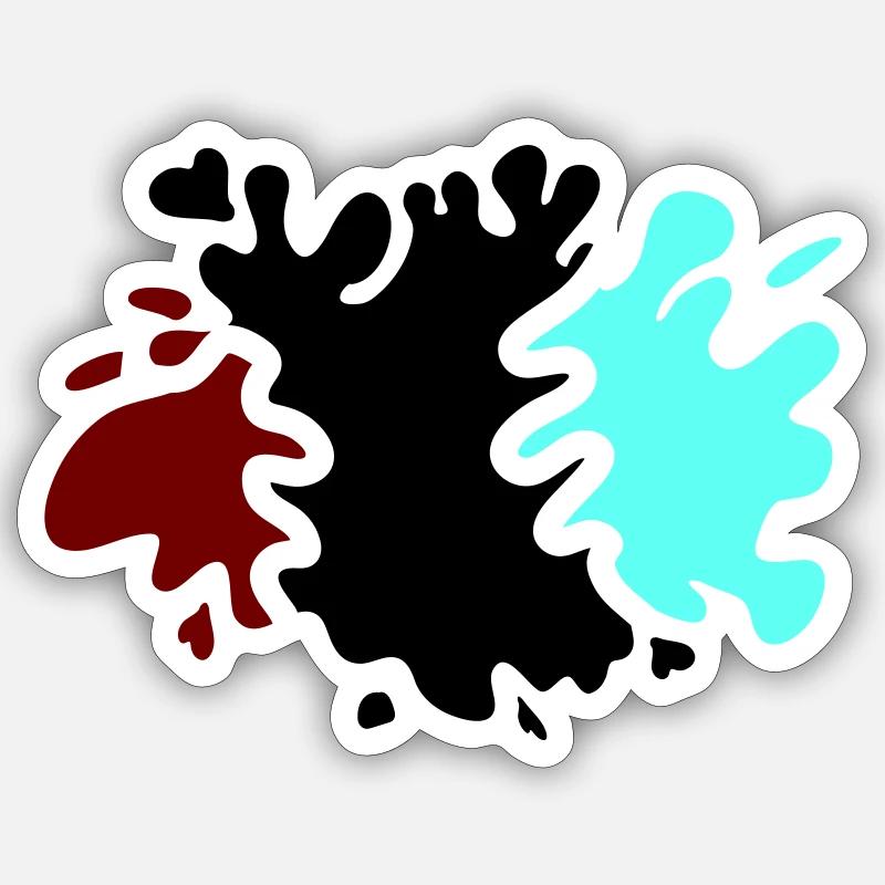 Farbklecks - Sticker Größe S (10 x 10 cm) - Mattweiß