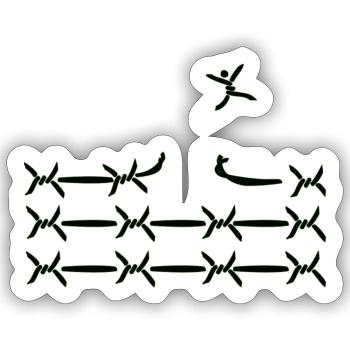 Free Freiheit Hamsterrad Ausbruch Prison Fun Toy - Sticker Größe S (10 x 10 cm) - Mattweiß - Vorne