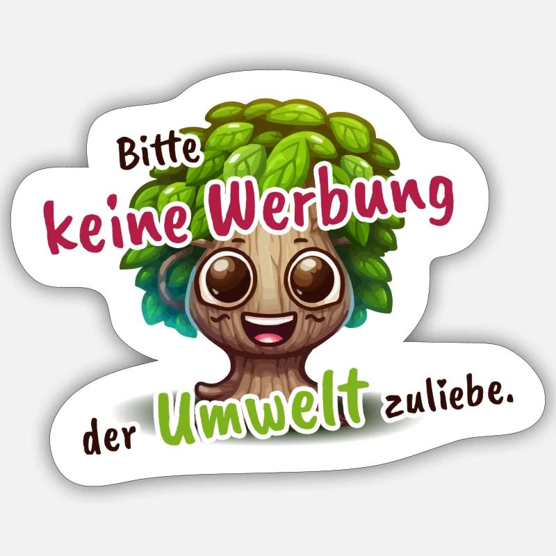 Bitte keine Werbung Aufkleber (Baum) Sticker Größe S (10 x 10 cm)