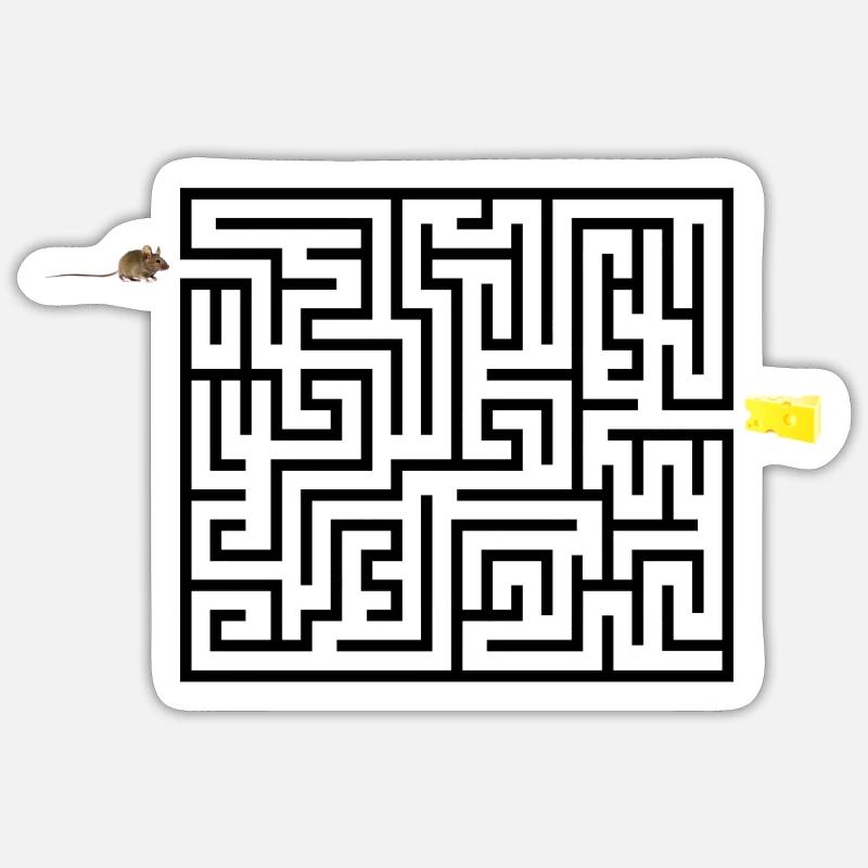 Labyrinth - Sticker Größe S (10 x 10 cm) - Mattweiß