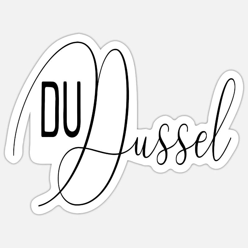 Du Dussel - Geschenkidee Sticker Größe S (10 x 10 cm)