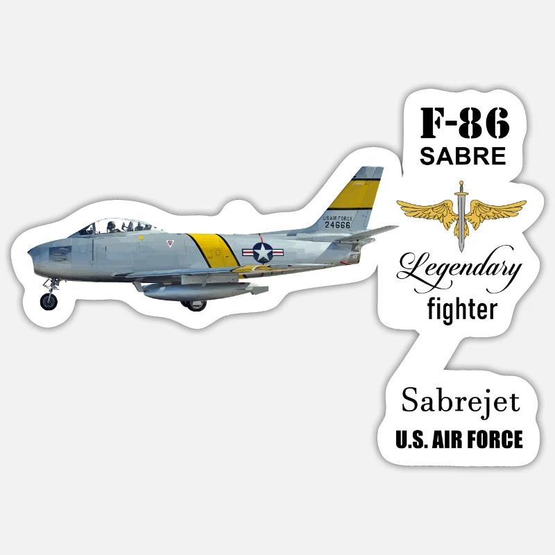F-86 Sabre - Sticker size S (10 x 10 cm) - white matte
