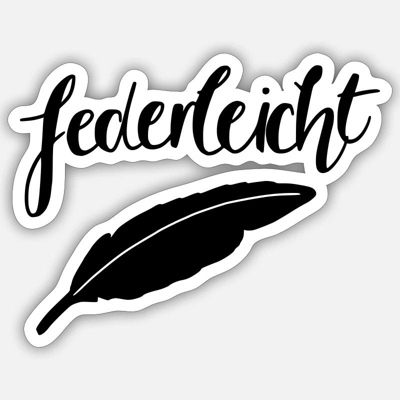 federleicht - Sticker Größe S (10 x 10 cm) - Mattweiß
