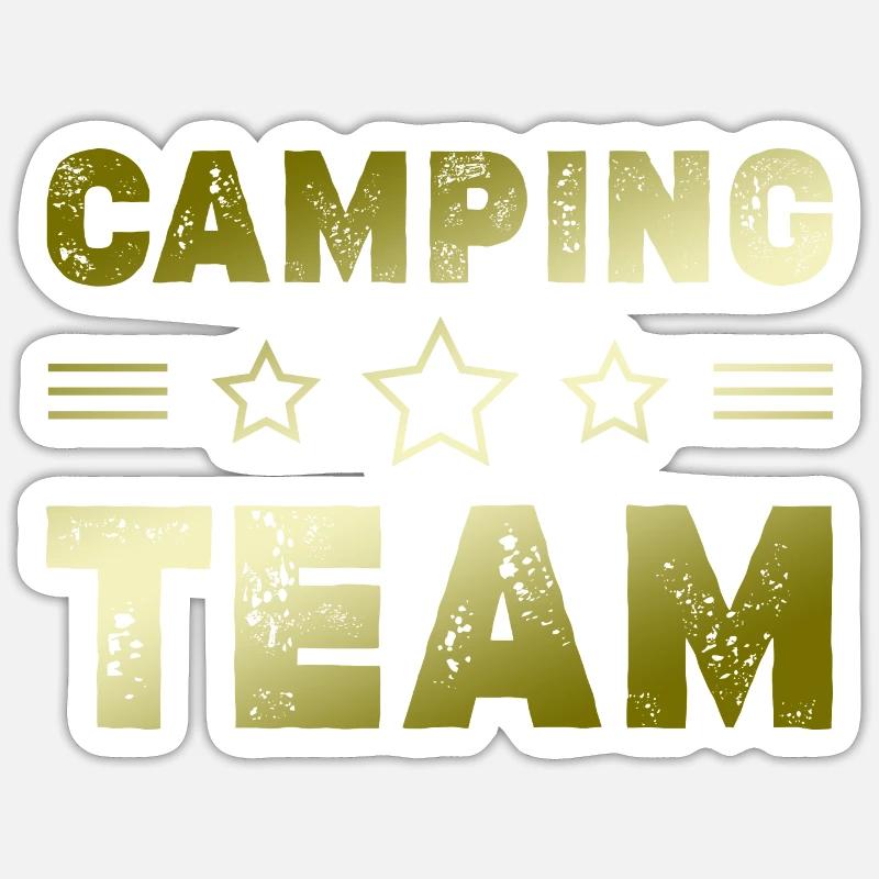 Équipe de camping - Sticker taille S (10 x 10 cm) - blanc mat