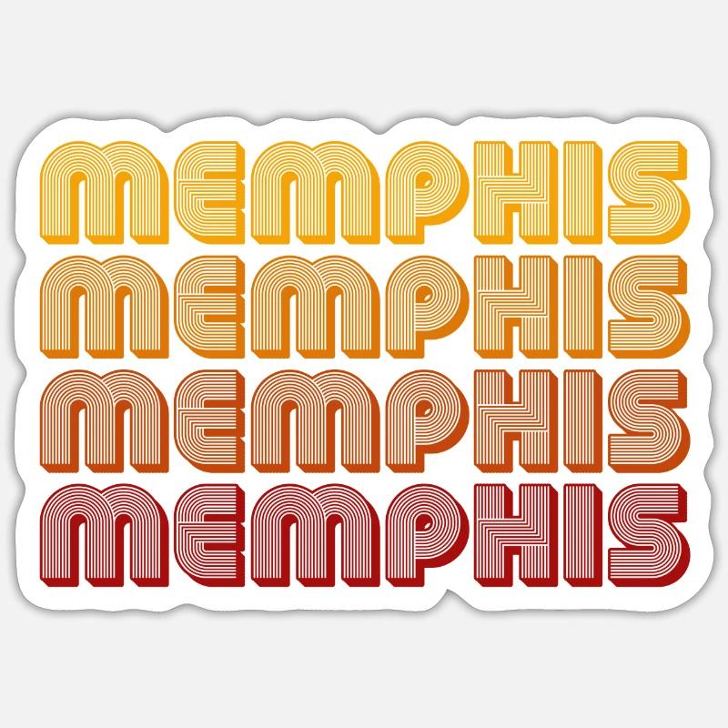 Memphis Gradient Block Pattern - Sticker Größe S (10 x 10 cm) - Mattweiß