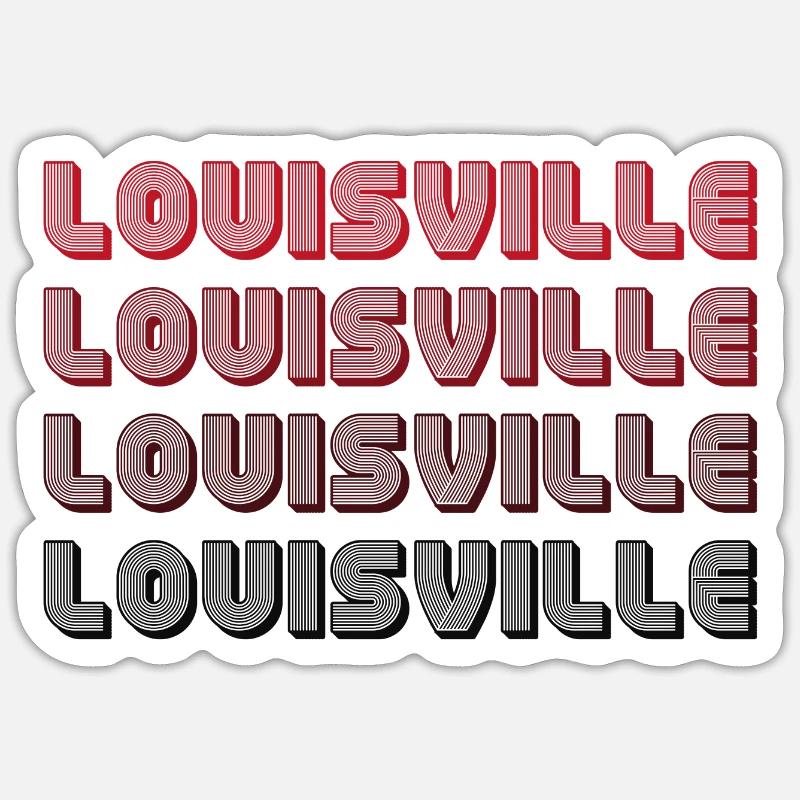 Louisville Gradient Typography - Sticker size S (10 x 10 cm) - white matte