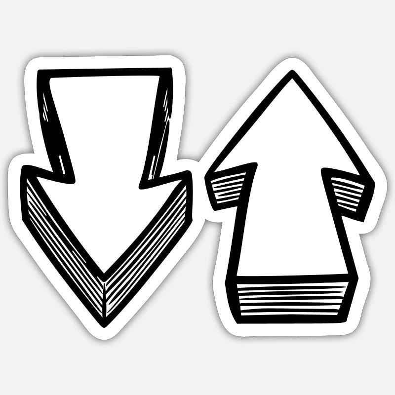 Flèche vers le haut Sticker taille S (10 x 10 cm)