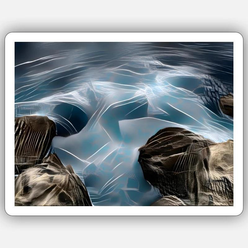 Abstract wave Sticker Größe S (10 x 10 cm)