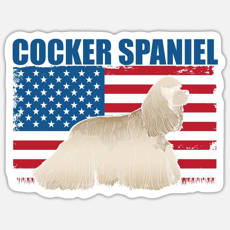 Cocker Spaniel - Sticker Größe S (10 x 10 cm) - Mattweiß