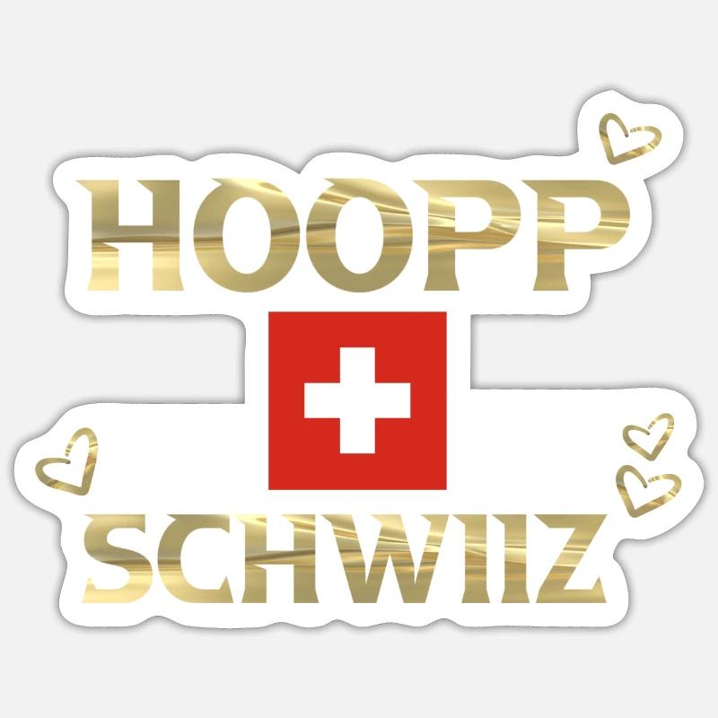 Hopp Schwiiz - Sticker taille S (10 x 10 cm) - blanc mat