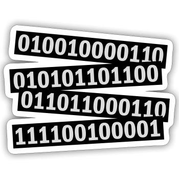 Langage de programme de code binaire - Sticker taille S (10 x 10 cm) - blanc mat - Devant