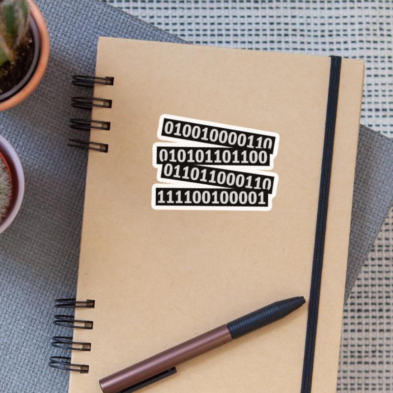 Binär Code Programm Sprache Sticker Größe S (10 x 10 cm)