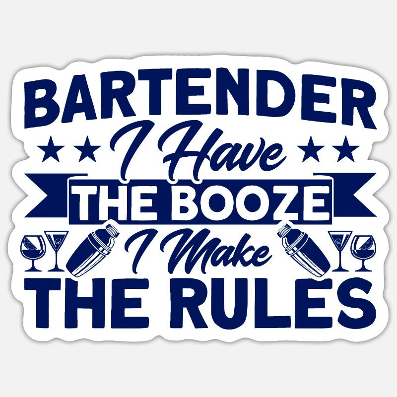 Waiter Service Bartender Gift - Sticker size S (10 x 10 cm) - white matte