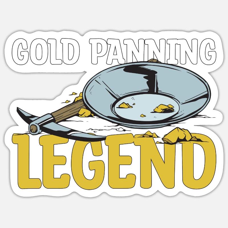 Gold Panning Legend Gift - Sticker size S (10 x 10 cm) - white matte