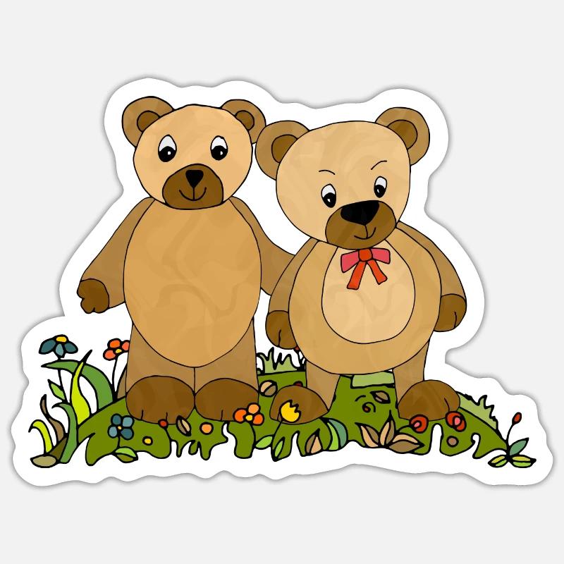 Teddy bears - Sticker size S (10 x 10 cm) - white matte