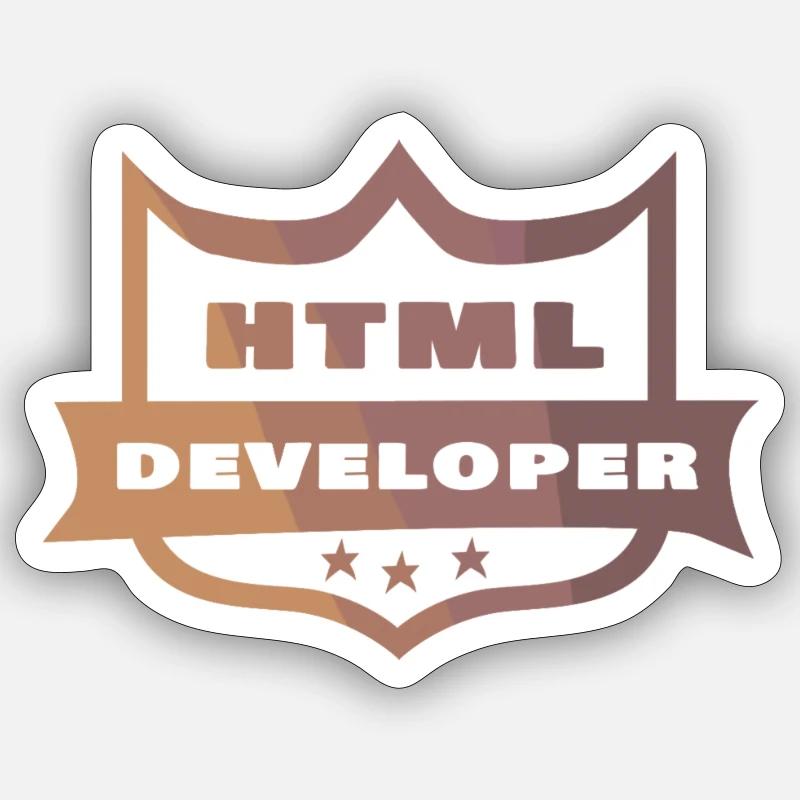 HTML Developer - Sticker size S (10 x 10 cm) - white matte