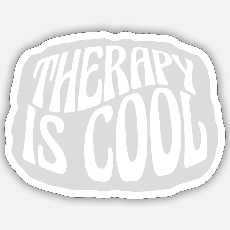 therapy is cool Quote - Sticker size S (10 x 10 cm) - white matte