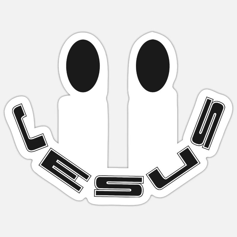 Jésus - Sticker taille S (10 x 10 cm) - blanc mat